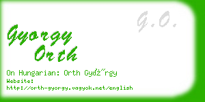 gyorgy orth business card